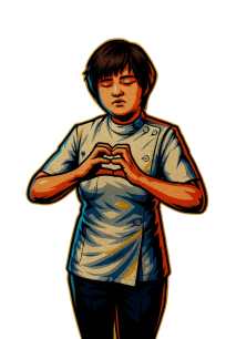 スピリチュアルな手の組み方のポーズの仲谷先生